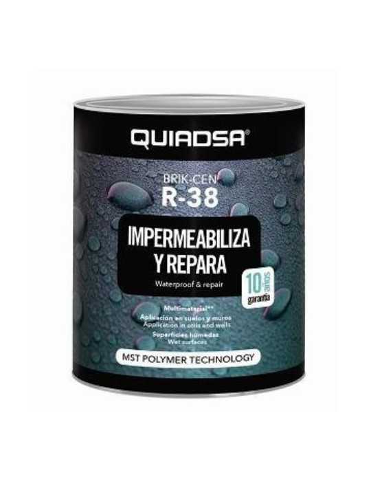 Impermeabilizante 1KG. BRIK-CEN R-38 Negro [LOTE DE 2 Unidades] QUIADSA