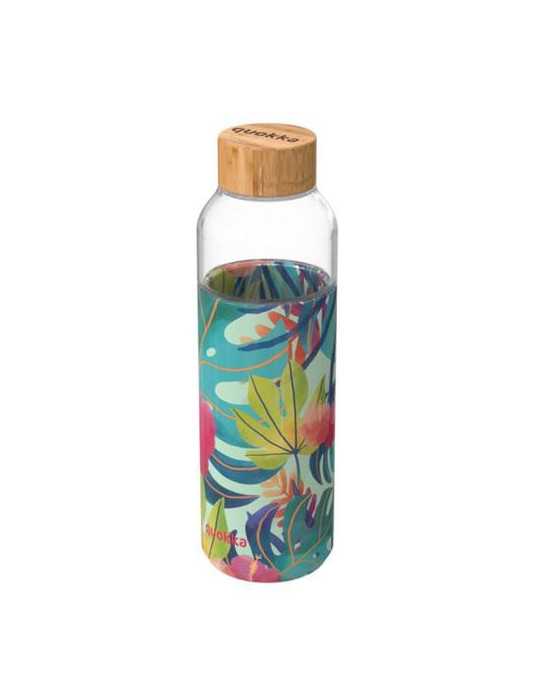Botella Cristal Redonda con Funda Silicona 660ML [LOTE DE 2 Unidades] QUOKKA