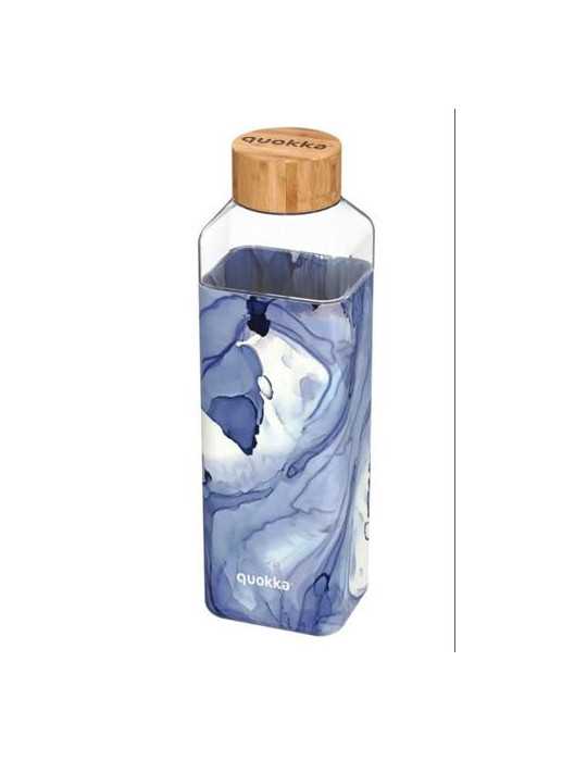 Botella Cristal Cuadrada con Funda Liquid 700ML [LOTE DE 2 Unidades] QUOKKA