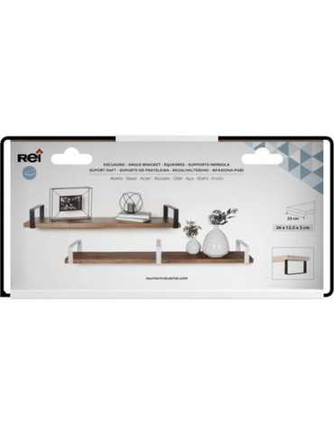 Escuadra Balda Industrial Decorativa 25MM Negro [LOTE DE 2 Unidades] REI