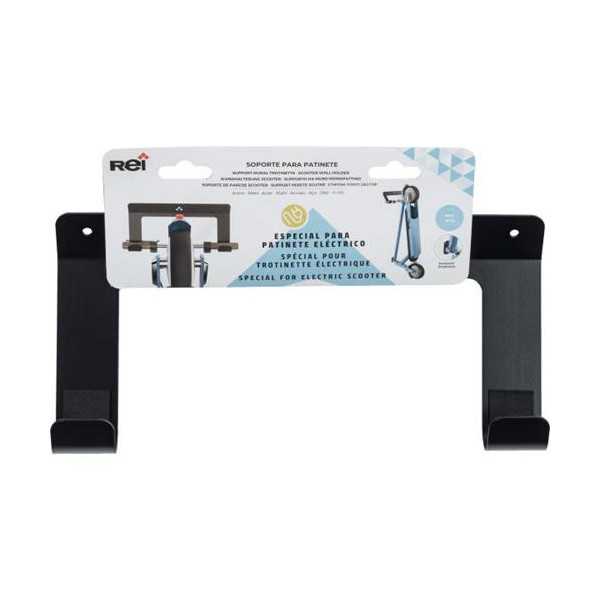 Soporte Fijo Pared Patinete Eléctrico Negro Mate [LOTE DE 2 Unidades] REI