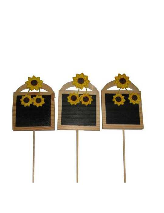 Picks 3 Pizarras Girasoles para Maceta 50074221 [LOTE DE 10 Unidades] REILAFLOR
