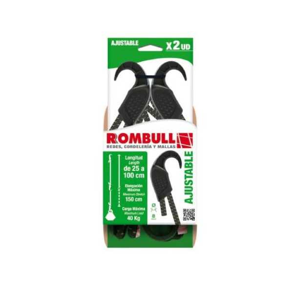 Pulpo Ajustable 8 mm 100 cm con Gancho Plástico 2 [LOTE DE 4 Unidades] ROMBULL