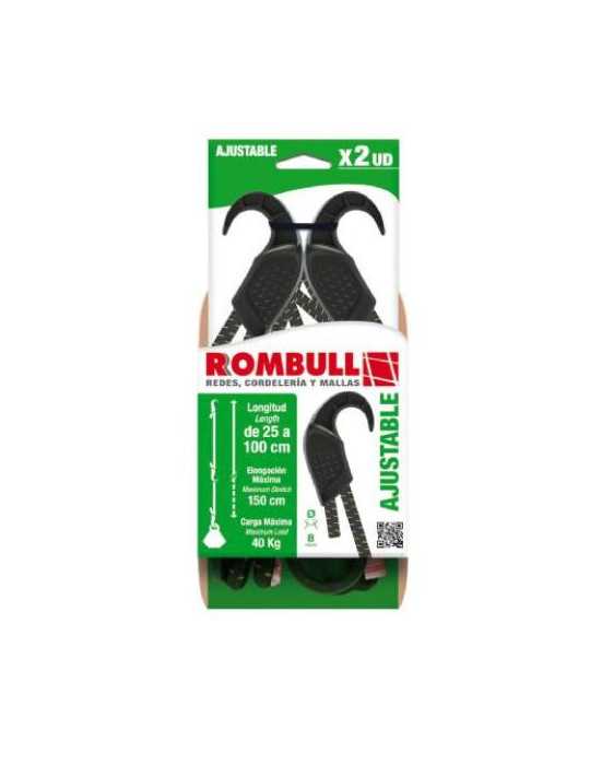 Pulpo Ajustable 8 mm 100 cm con Gancho Plástico 2 [LOTE DE 4 Unidades] ROMBULL