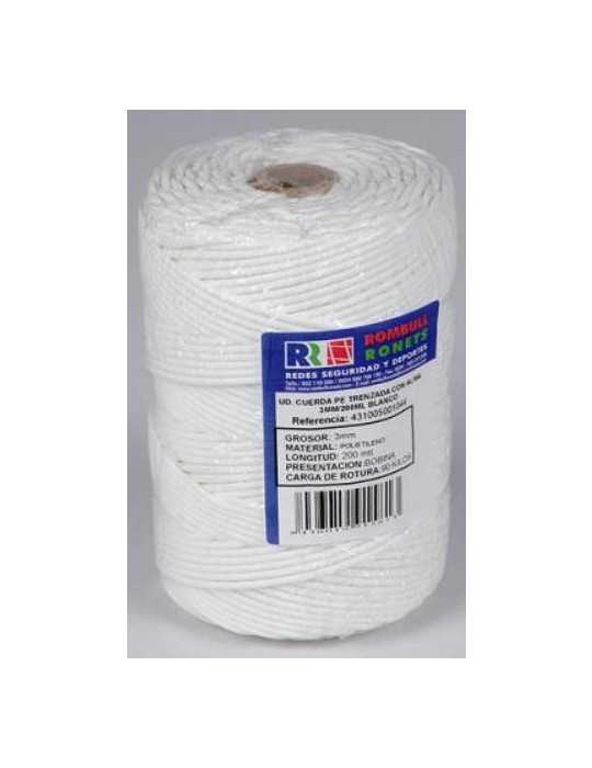 Cuerda Trenzada Alma Polietileno 3 mm BCO. 200 m [LOTE DE 4 Unidades] ROMBULL