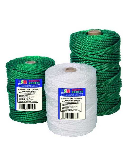 Cuerda Cableada Po. 4 Cabos 5 mm BCO. 200 m [LOTE DE 2 Unidades] ROMBULL