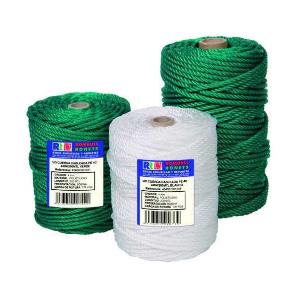 Cuerda Cableada Po. 4 Cabos 6 mm BCO. 100 m [LOTE DE 2 Unidades] ROMBULL