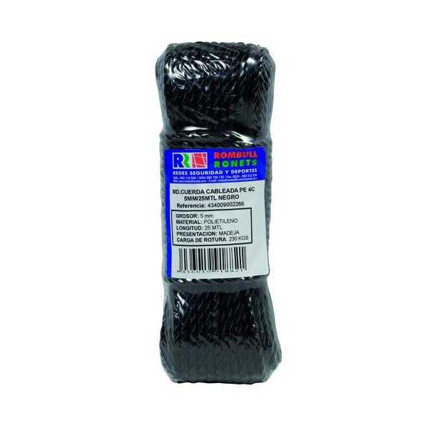 Cuerda Cableada PE. 4 Cabos 5 mm Verde 20 m [LOTE DE 10 Unidades] ROMBULL