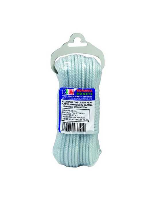 Cuerda Cabl-Plástico PE. 4 Cabos 5 Mm. verde 15 m [LOTE DE 6 Unidades] ROMBULL