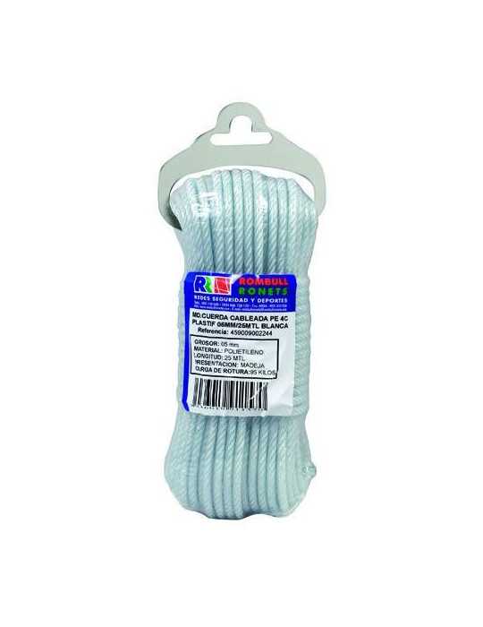 Cuerda Cabl-Plástico PE. 4 Cabos 5 Mm. verde 20 m [LOTE DE 6 Unidades] ROMBULL