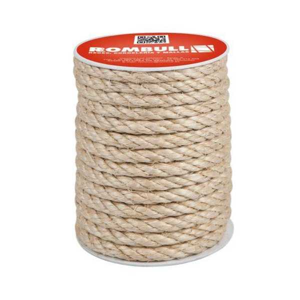 Cuerda Cableada Sisal 4 Cabos 10 mm 25M [LOTE DE 2 Unidades] ROMBULL