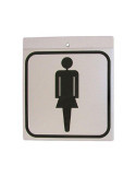 Pictograma Aluminio 12X12 Silueta Mujer 055 [LOTE DE 6 Unidades] ROTULAUTO