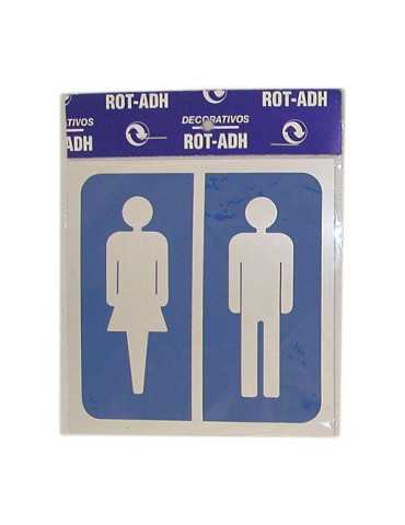 Pictograma Aluminio 12X12 Silueta Hombre-Mujer [LOTE DE 6 Unidades] ROTULAUTO