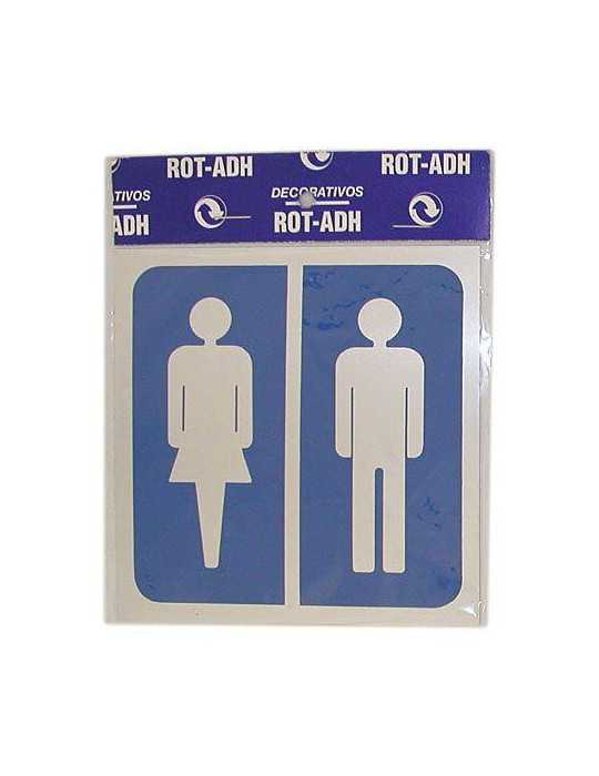 Pictograma Aluminio 12X12 Silueta Hombre-Mujer [LOTE DE 6 Unidades] ROTULAUTO