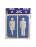 Pictograma Aluminio 12X12 Silueta Hombre-Mujer [LOTE DE 6 Unidades] ROTULAUTO