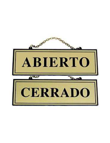 Placa Abierto-Cerrado Latonado 110 [LOTE DE 2 Unidades] ROTULAUTO