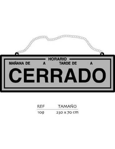 Placa Abierto-Cerrado con Horario Plata [LOTE DE 2 Unidades] ROTULAUTO