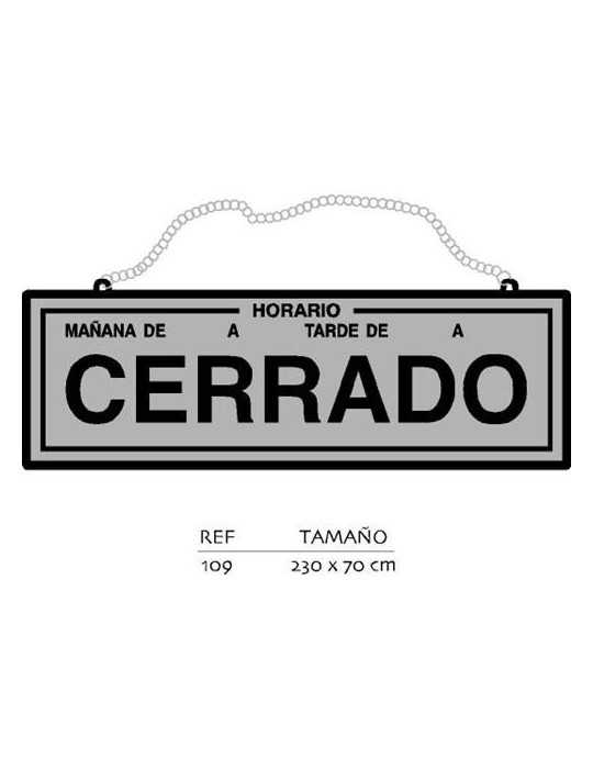 Placa Abierto-Cerrado con Horario Plata [LOTE DE 2 Unidades] ROTULAUTO