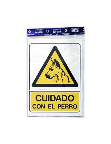 Señal Plástico Cuidado con el Perro [LOTE DE 6 Unidades] ROTULAUTO