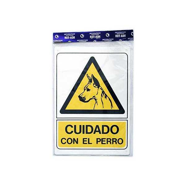 Señal Plástico Cuidado con el Perro [LOTE DE 6 Unidades] ROTULAUTO