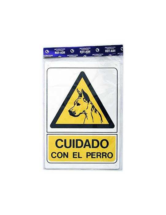 Señal Plástico Cuidado con el Perro [LOTE DE 6 Unidades] ROTULAUTO