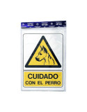 Señal Plástico Cuidado con el Perro [LOTE DE 6 Unidades] ROTULAUTO