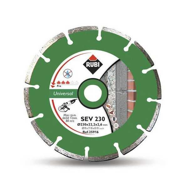 Disco Diamante Sev 230 mm PRO General Obra 25916 RUBI