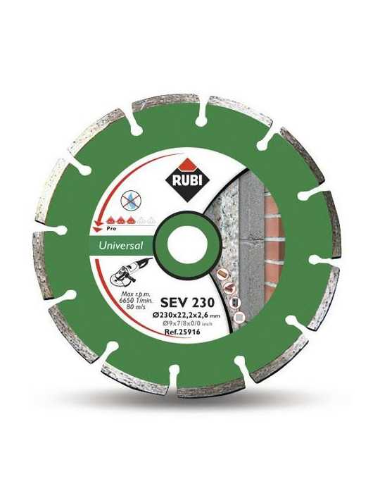 Disco Diamante Sev 230 mm PRO General Obra 25916 RUBI