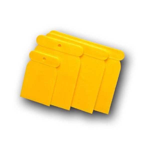Espatulas Flexibles Emplastecer Plástico (JUEGO-4) [LOTE DE 20 Unidades] RULO PLUMA