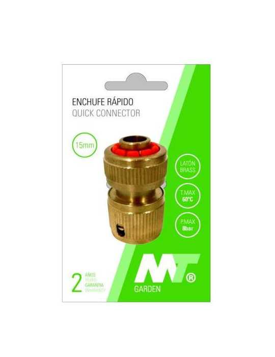 Conector Rápido Latón con Stop para Manguera 15MM [LOTE DE 6 Unidades] MT