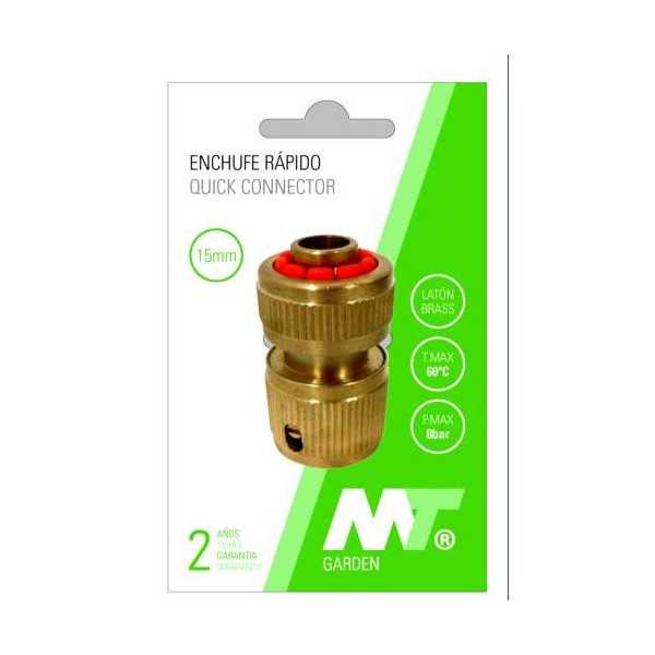Conector Rápido Latón con Stop para Manguera 19MM [LOTE DE 6 Unidades] MT