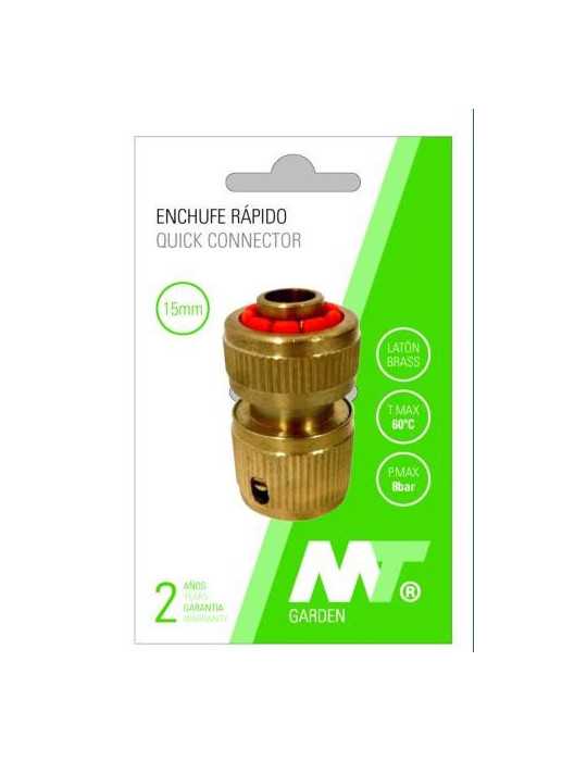 Conector Rápido Latón con Stop para Manguera 19MM [LOTE DE 6 Unidades] MT