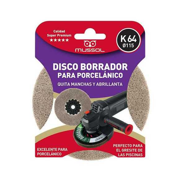 Disco Abrillantador Borrador Porcelanico K64 115MM [LOTE DE 2 Unidades] MUSSOL