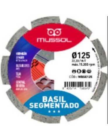 Disco Diamante Basil Segmentado 125MM Eje 22,2MM [LOTE DE 2 Unidades] MUSSOL