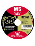 Disco M5 Corte Extrafino Inoxidable T41 115X1 22.23 [LOTE DE 16 Unidades] MUSSOL