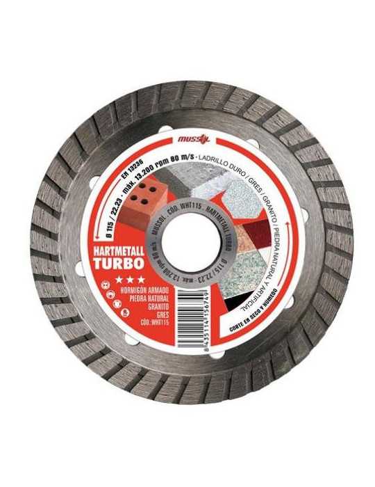 Disco Diamante Hartmetal Turbo 115 WHT115 [LOTE DE 4 Unidades] MUSSOL