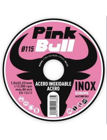 Disco Corte Extrafino Inoxidable Pink Bull 115 mm PB1151 [LOTE DE 50 Unidades] MUSSOL