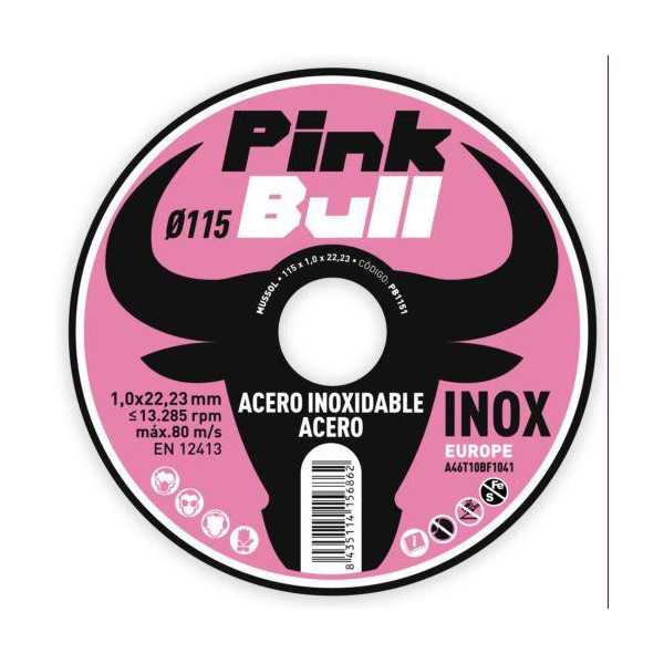 Disco Corte Extrafino Inoxidable Pink Bull 115 mm PB1151 [LOTE DE 50 Unidades] MUSSOL