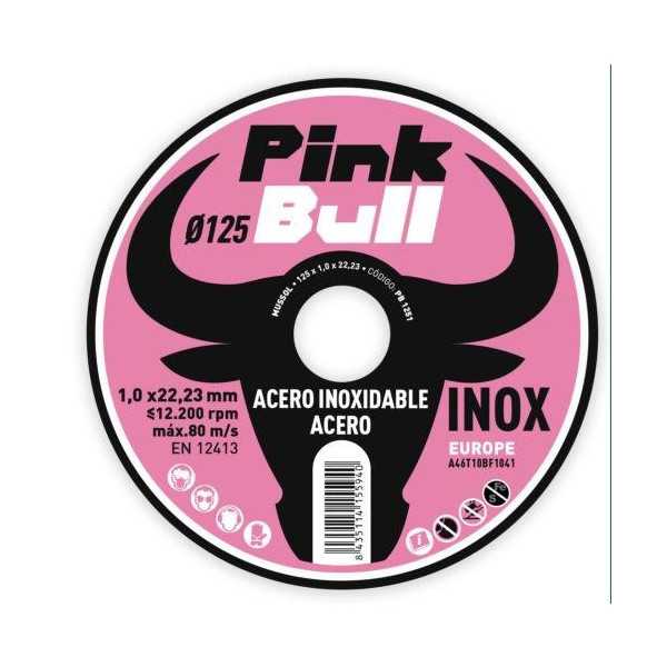 Disco Corte Extrafino Inoxidable Pink Bull 125 mm PB1251 [LOTE DE 42 Unidades] MUSSOL