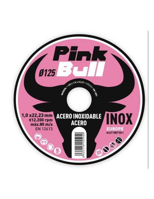 Disco Corte Extrafino Inoxidable Pink Bull 125 mm PB1251 [LOTE DE 42 Unidades] MUSSOL