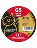 Disco Corte Inoxidable G5 4 Estrellas 125X1X22.23MM [LOTE DE 24 Unidades] MUSSOL