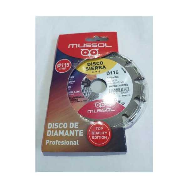 Disco para Amoladora Corte Madera F1152112 [LOTE DE 4 Unidades] MUSSOL