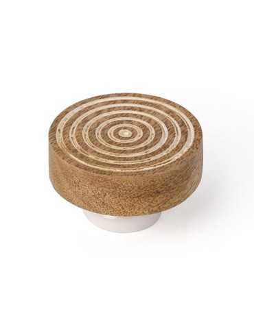 Pomo 40MM Madera con Blanco Desgastado 456BL [LOTE DE 14 Unidades] NESU