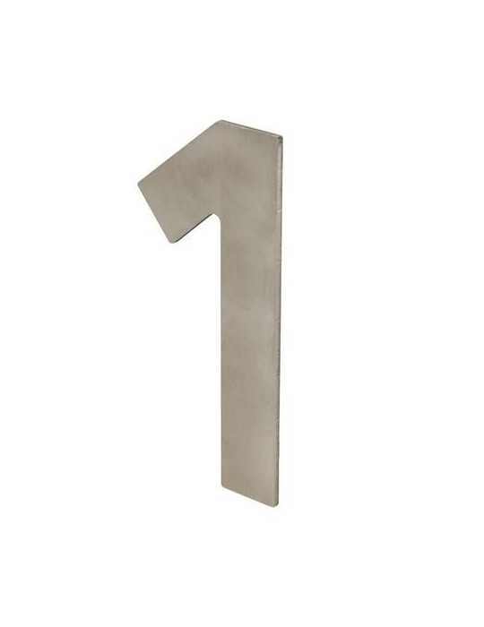 Número 1 Adhesivo 100X64X2MM Inoxidable Satinado [LOTE DE 10 Unidades] NESU