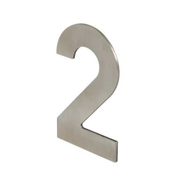 Número 2 Adhesivo 100X64X2MM Inoxidable Satinado [LOTE DE 10 Unidades] NESU