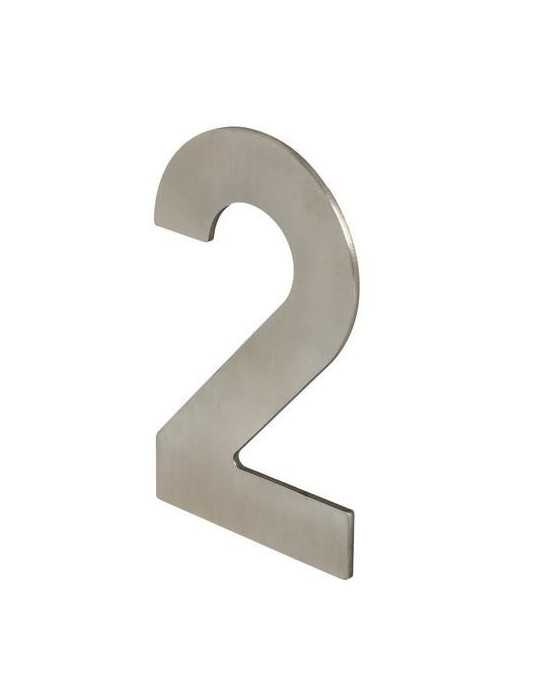 Número 2 Adhesivo 100X64X2MM Inoxidable Satinado [LOTE DE 10 Unidades] NESU