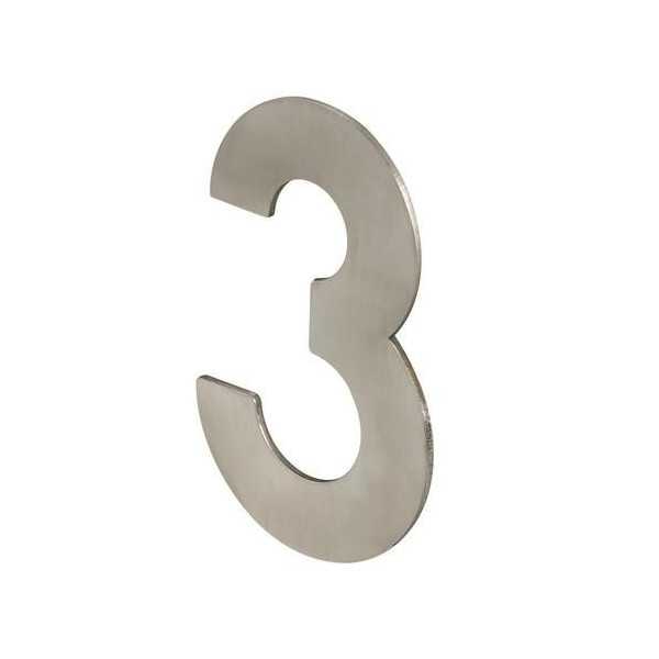 Número 3 Adhesivo 100X64X2MM Inoxidable Satinado [LOTE DE 10 Unidades] NESU