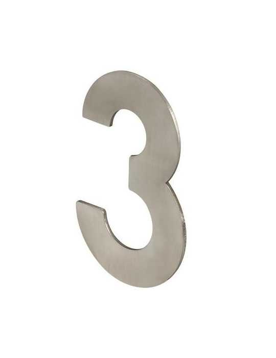Número 3 Adhesivo 100X64X2MM Inoxidable Satinado [LOTE DE 10 Unidades] NESU