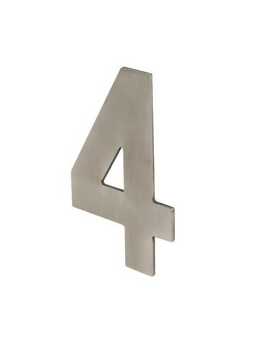 Número 4 Adhesivo 100X64X2MM Inoxidable Satinado [LOTE DE 10 Unidades] NESU