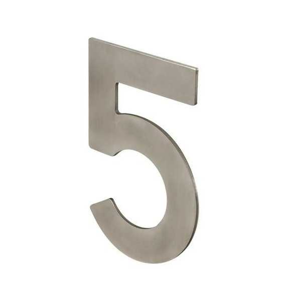 Número 5 Adhesivo 100X64X2MM Inoxidable Satinado [LOTE DE 10 Unidades] NESU